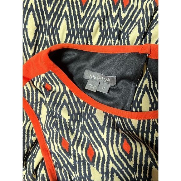Musette Sleeveless Abstract Shift Dress Size 6 - Picture 4 of 4